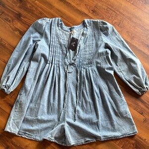 Women's Denim Long Sleeve Romper